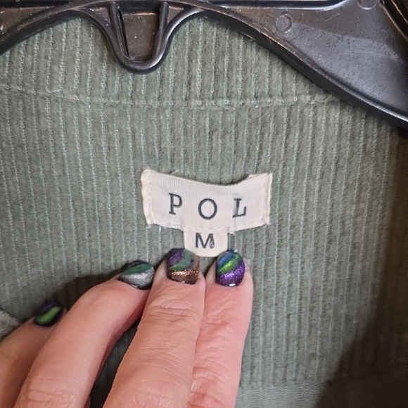 POL Olive Corduroy Shirt Jacket Size MEDIUM - Picture 2 of 5